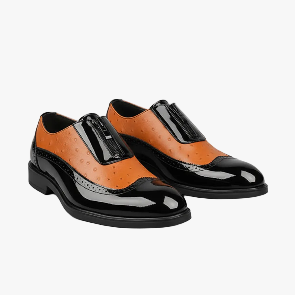Felix Oxford Shoes - Ostrich-Embossed