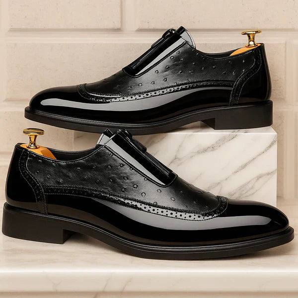 Felix Oxford Shoes - Ostrich-Embossed