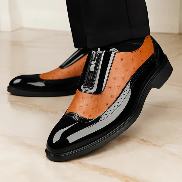 Felix Oxford Shoes - Ostrich-Embossed