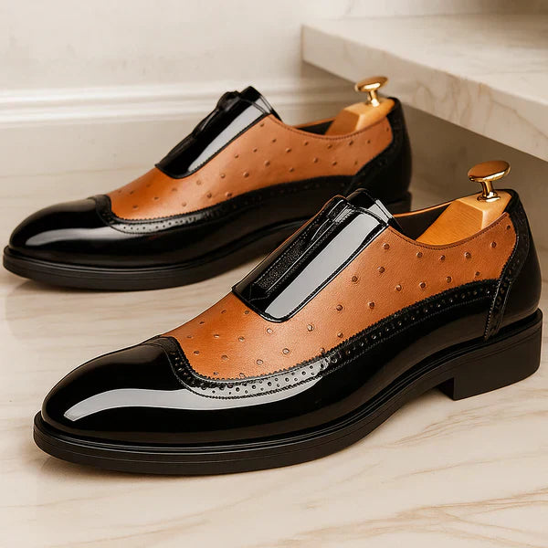 Felix Oxford Shoes - Ostrich-Embossed