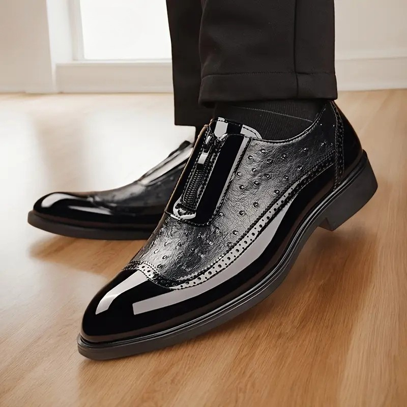 Felix Oxford Shoes - Ostrich-Embossed