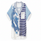 Luy Satin Set - Dragon Print Short Sleeve